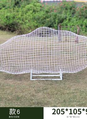 大型抽象几何兔子摆件玻璃钢块面兔雕塑户外园林景区广场云朵装饰