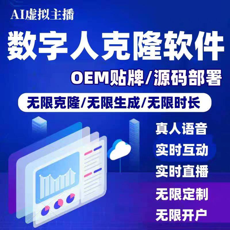 ai数字人直播软件 抖音快手多多淘宝美团视频号TK 真人形象声音