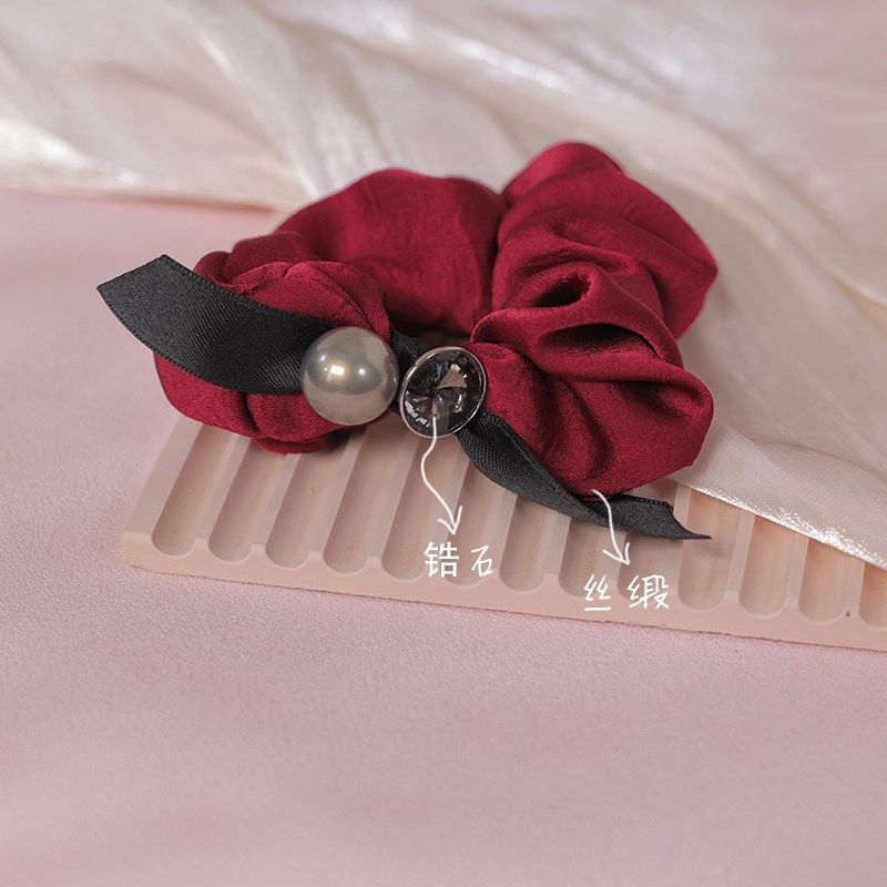 《红色恋人》头饰发绳扎头女头绳高马尾高颜值绑头发皮筋发圈丝绒,淘宝优惠券,粉丝福利购,淘宝优惠卷