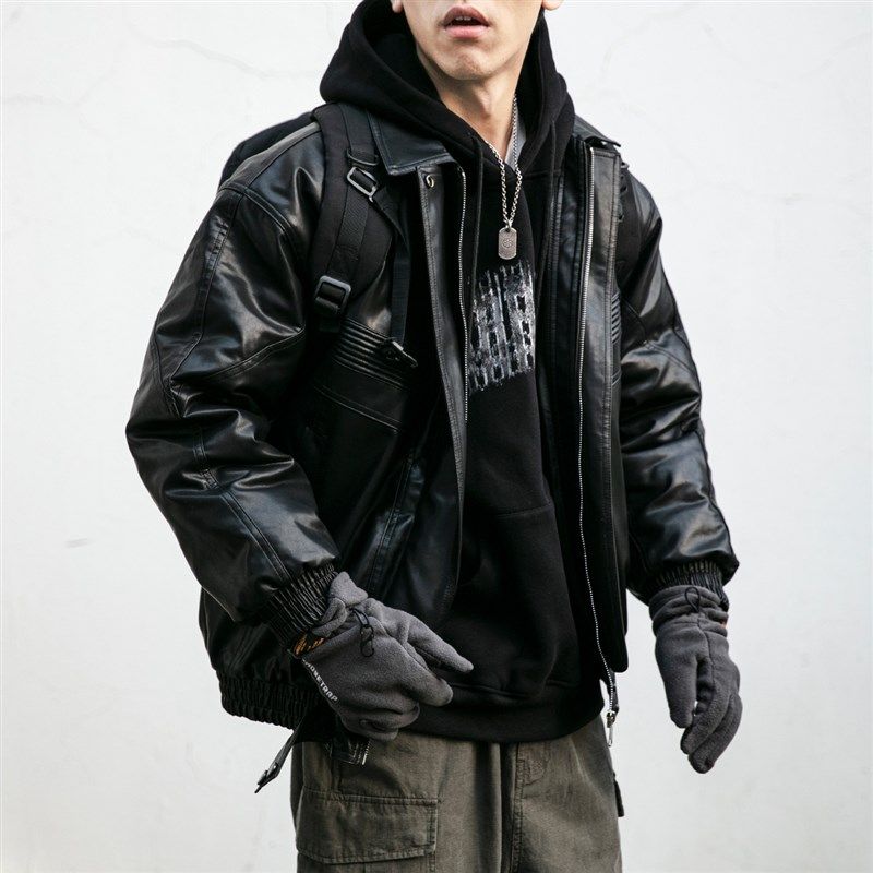 秋冬溜街防风服 美式复古皮衣加厚MA1飞行夹克潮牌工装棉服男外套,淘宝优惠券,粉丝福利购,淘宝优惠卷