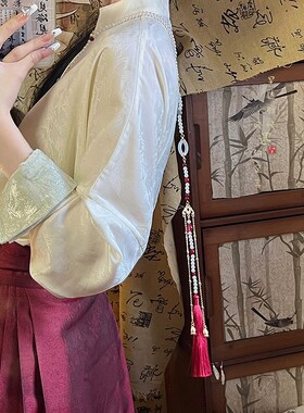 [南宵]璎珞背云流苏项链新中式国风古J风复古明制马面裙汉服配饰
