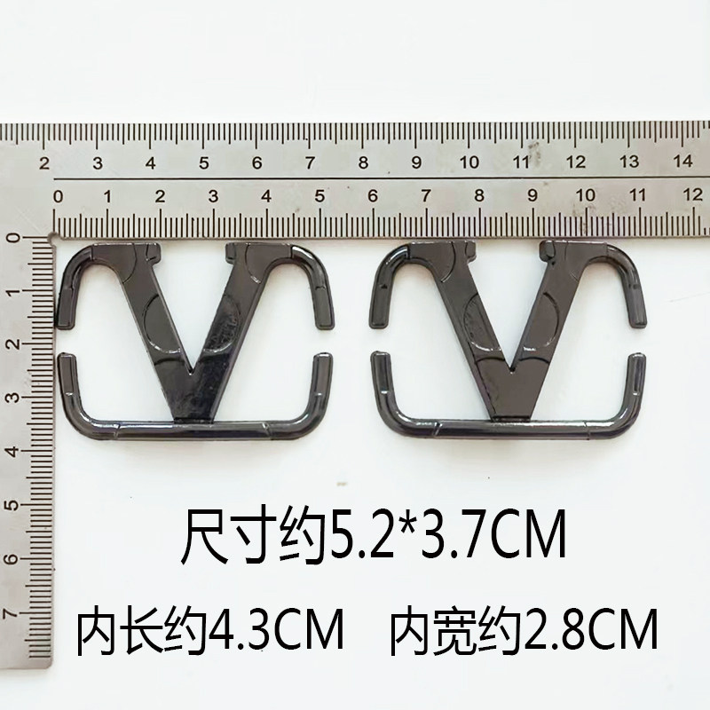 高档男豆豆鞋扣皮鞋装饰配件鞋标链条金属饰品鞋面鞋扣配件黑色款,淘宝优惠券,粉丝福利购,淘宝优惠卷