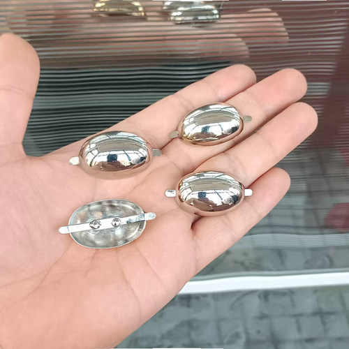 金属椭圆鞋扣女鞋面装饰扣子凉鞋面配件新款百搭爪扣配饰金色银色 - 图1