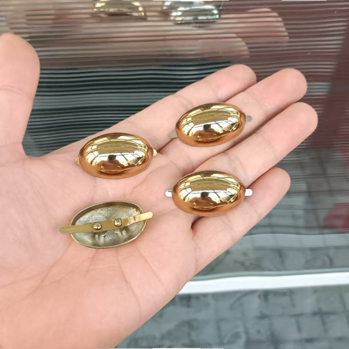 金属椭圆鞋扣女鞋面装饰扣子凉鞋面配件新款百搭爪扣配饰金色银色 - 图2