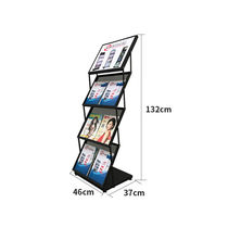 AEY Portable Folding Floor Press Shelf Propaganda Single Stratified Fold-out Show Shelf A3 Iron Art 132 * 46 * 37cm