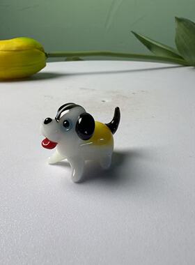 琉璃小狗摆件创意手工可爱小狗组合摆件办公桌书桌装饰品小狗摆件