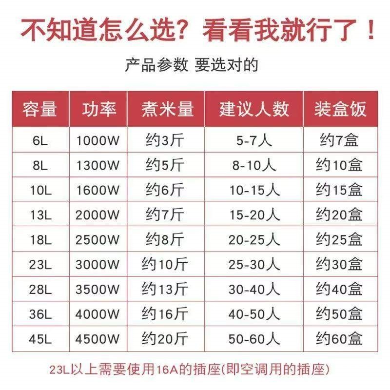 酒店商用电饭锅大容量食堂4L6L8L家用饭煲10L13L18L23L28L36L45L,淘宝优惠券,粉丝福利购,淘宝优惠卷