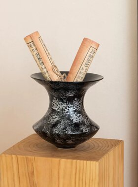 新中式陶瓷花瓶艺术摆件样板间书房茶楼氛围布置复古花器书籍装饰