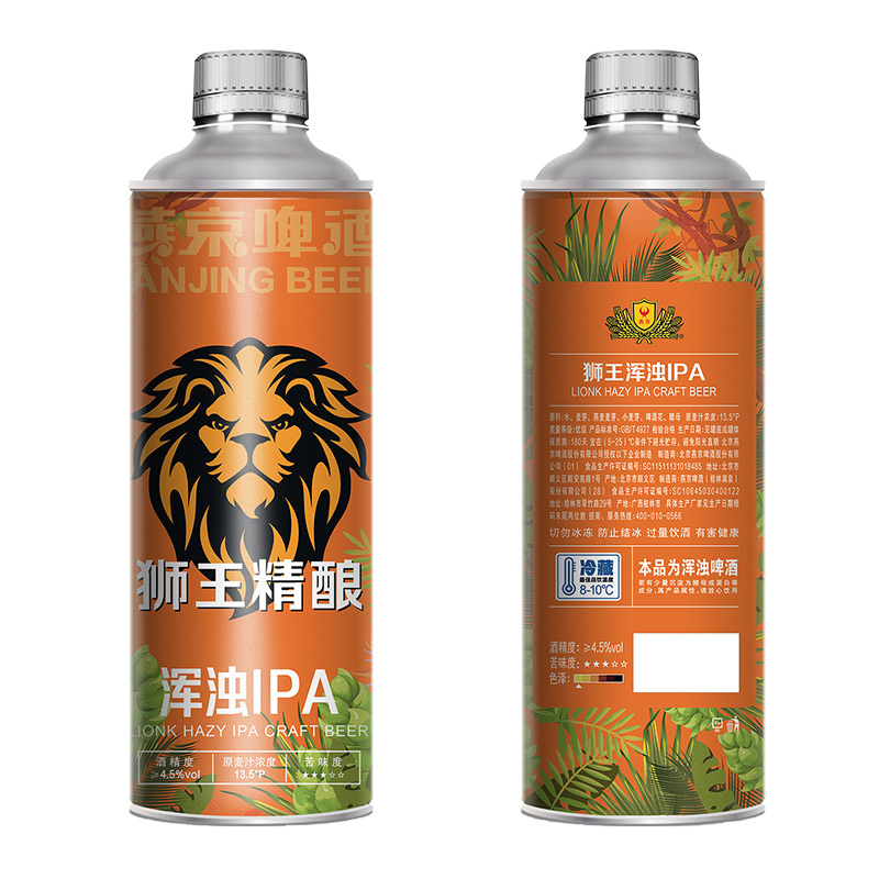 燕京狮王啤酒精酿浑浊ipa 13.5度1L*6桶整箱白啤燕京啤酒ipa啤酒