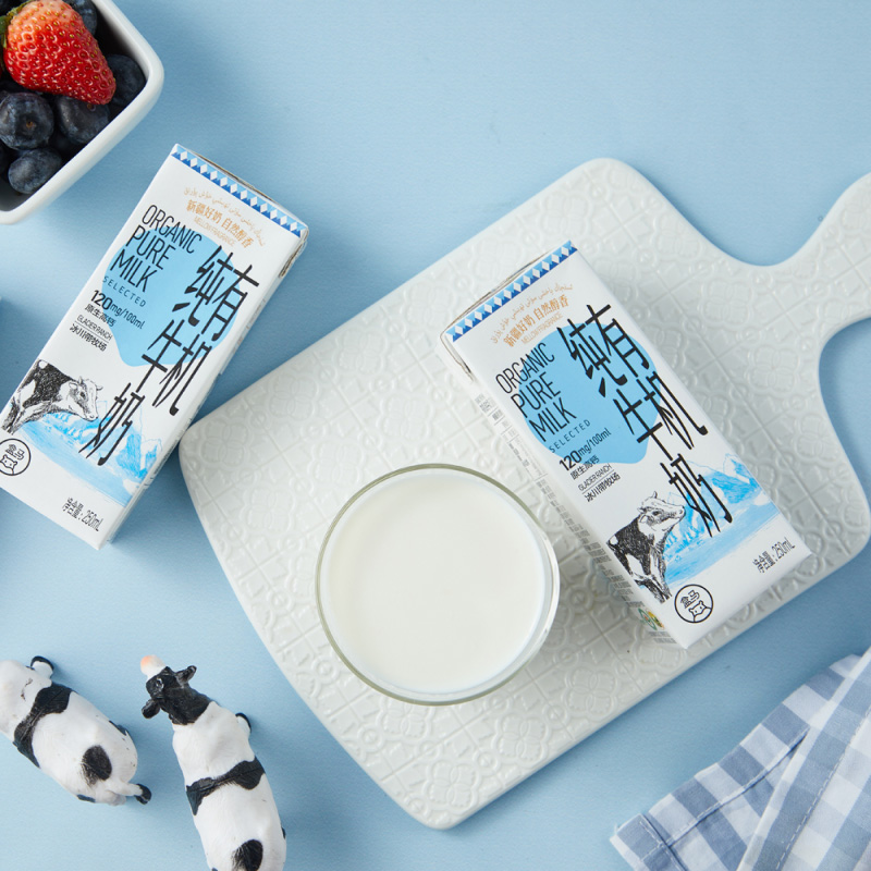 盒马MAX原生高钙有机纯牛奶250ml*24盒整箱3.6g乳蛋白营养早餐奶