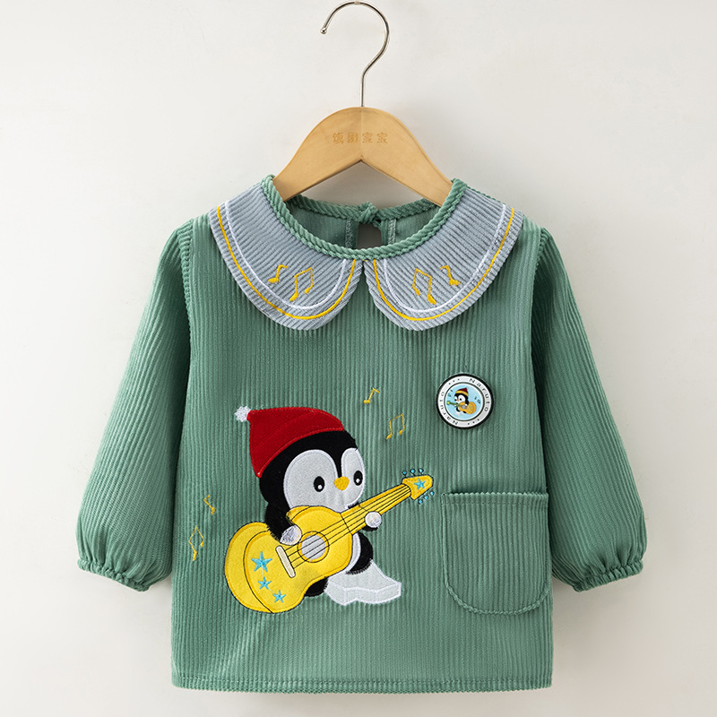 New children's smock, autumn and winter baby bib, reverse dressing, waterproof apron, eating clothes, kindergarten painting clothes, protective clothing
