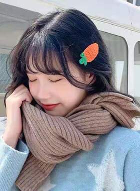 秋冬毛线手工编织发夹儿童边夹