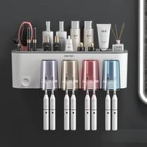 Toothbrush rack free of punch mouthwash cup toothbrushing cup hanging wall toilet wall-mounted shelving electric home suit
