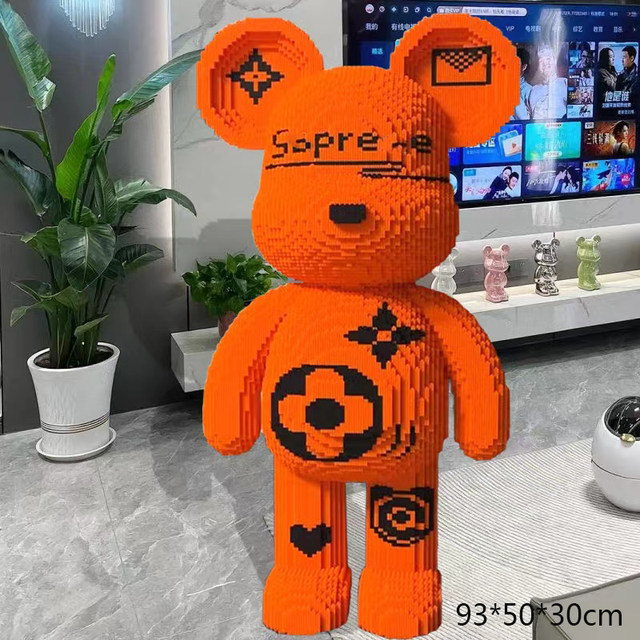 Extra large violent bear puzzle building blocks for adults difficult puzzle toys Internet celebrity fluid big white bear living room ornaments