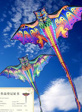 2024新款风筝意诚鸿运儿童卡通公主飞机金鱼蝴蝶翼龙鲨鱼三角长尾