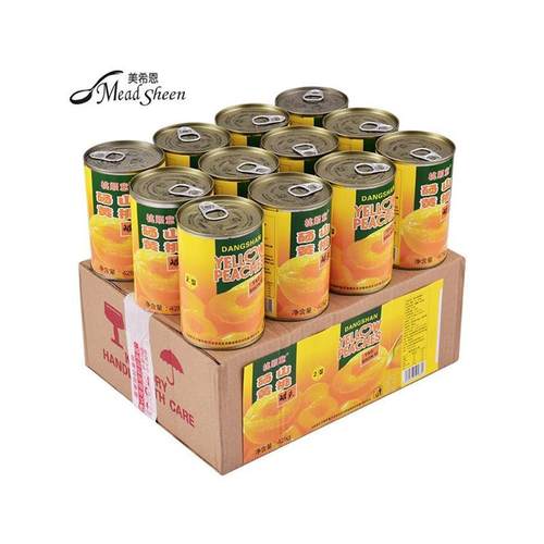 黄桃罐头正品整箱425g*12罐百草味新鲜糖水果砀山特产烘焙专用的-图3