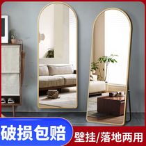 Arch Body Full-body Mirror Home Girl Floor Bedroom Wall-mounted Wall Dormitory Audition Mirror Mesh Red Ins Wind Dress Goggles