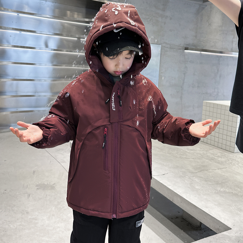 男童冬装加绒加厚外套2024新款棉服冬款中大童棉衣男孩冬季派克服