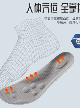 劳保鞋专用鞋垫防脚痛软超软久站不累踩屎感吸汗防臭透气减震男士