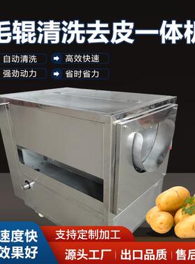 土豆清洗机根茎类蔬菜去皮清洗大容量果蔬毛刷去皮机预制菜专用
