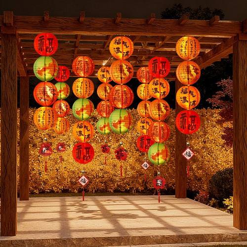 新年元旦商场灯笼装饰春节小红灯笼挂饰过年门店福字灯笼氛围布置 - 图0