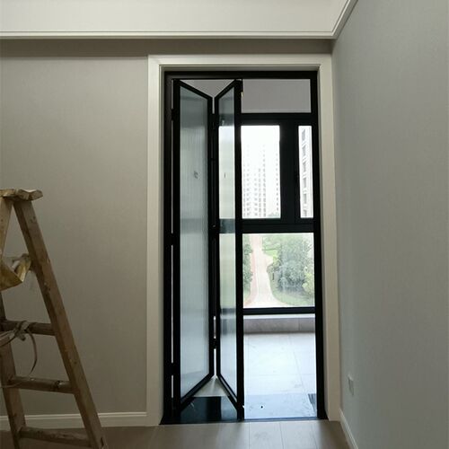 折叠门 钢化玻璃无下轨移门 卧室客厅餐厅卫生间隔断推拉门厨房间 - 图0