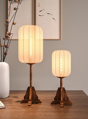 新中式落地灯禅意茶室古t风书房客厅卧室床头灯风实木复古台灯