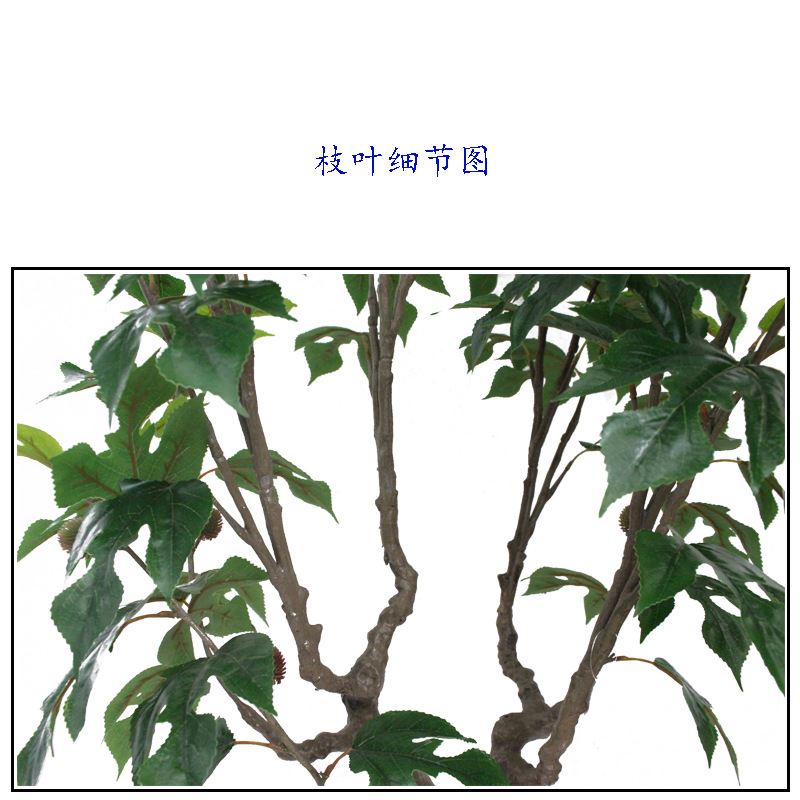 仿真植物构叶树迷你小盆栽绿植楮树褚桃园林客厅摆设装饰厂家-图1