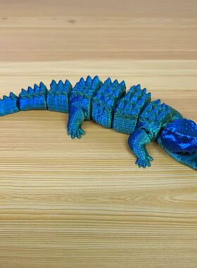 跨境优选3D打印鳄鱼一体关节可动儿童仿真模型动物玩具地摊摆件