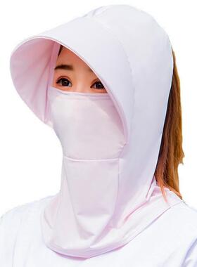 遮阳帽冰丝防晒可护颈帽子女大帽檐轻薄透气冰丝材质防风防尘护脸