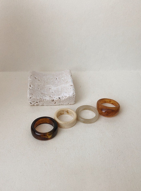 醋酸笑脸戒指树脂日韩女