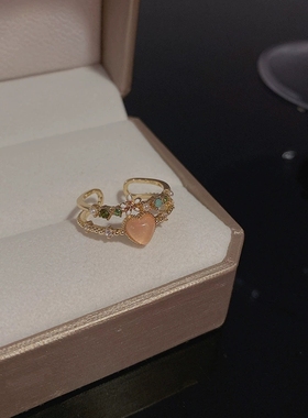 开口戒指锆石纯搭锆石甜美女