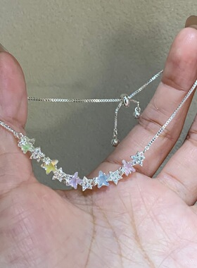 繁星闪烁～银色星空五角星四叶草水钻手链女轻奢小众设计百搭手饰