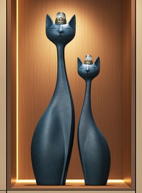 创意招财猫进门玄关装饰落地摆件客厅电视柜旁工艺品客厅竖高大号