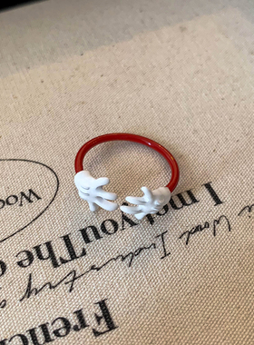 可爱小众设计感手套戒指小巧精致