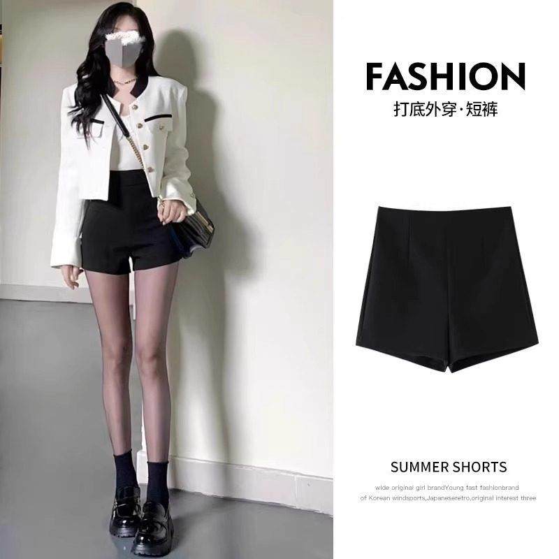 黑色高腰短裤女春秋冬新款加厚休闲辣妹女团打底裤显瘦a字裤热裤,淘宝优惠券,粉丝福利购,淘宝优惠卷