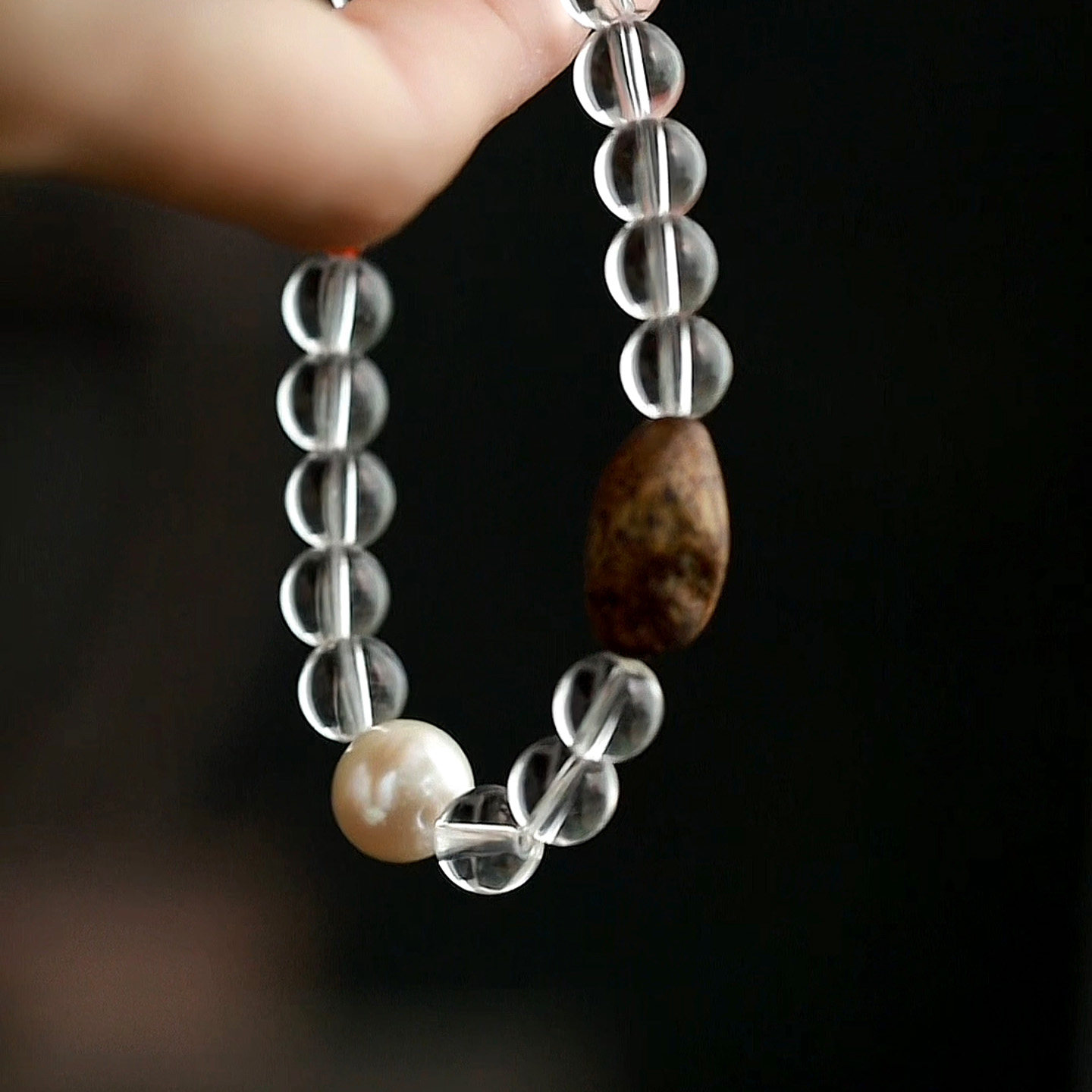 珍氏珠宝天然淡水珍珠 白水晶手链女款 简约百搭小众玛瑙沉香手串,淘宝优惠券,粉丝福利购,淘宝优惠卷