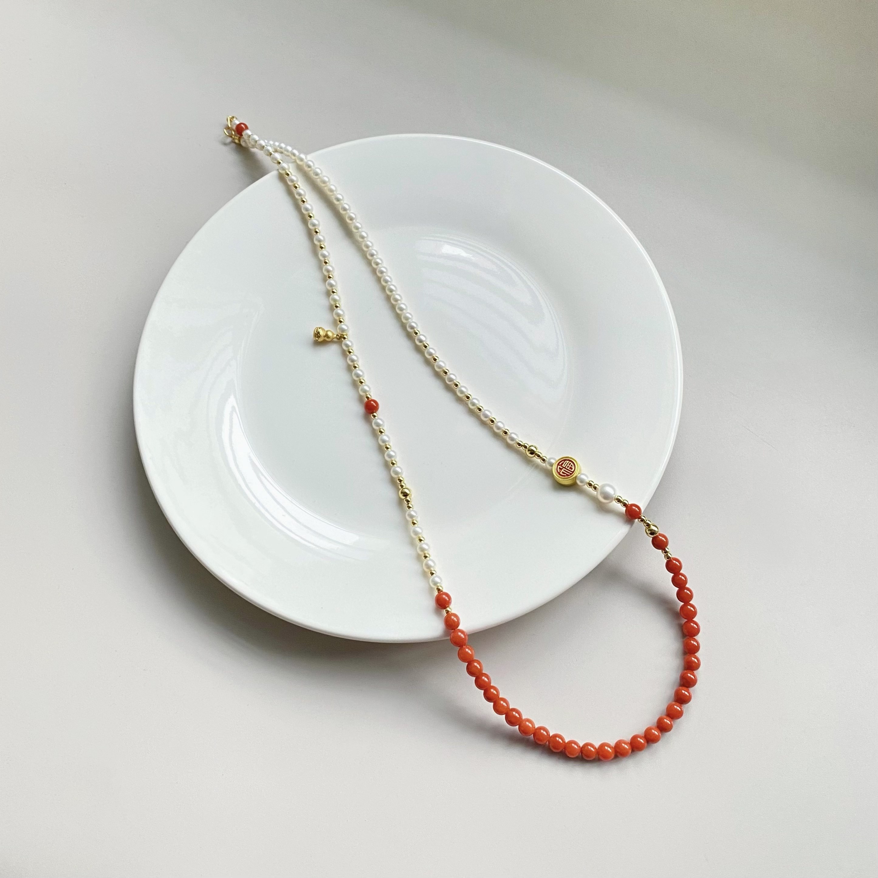 珍氏珠宝天然淡水珍珠项链女款新中式南红气质复古福字长款毛衣链,淘宝优惠券,粉丝福利购,淘宝优惠卷