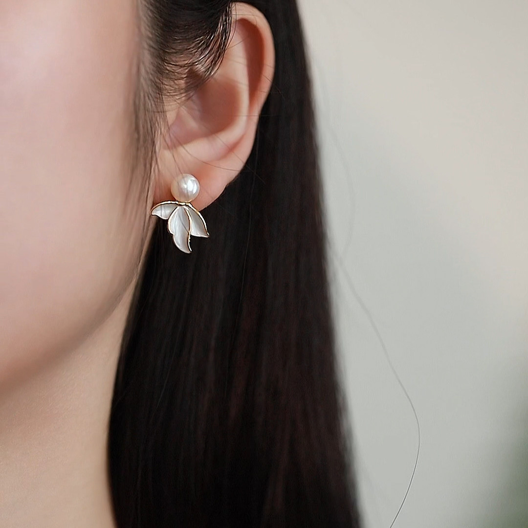 珍氏珠宝天然淡水珍珠耳钉女款 飘逸鱼尾时尚轻奢高级感耳环耳饰,淘宝优惠券,粉丝福利购,淘宝优惠卷