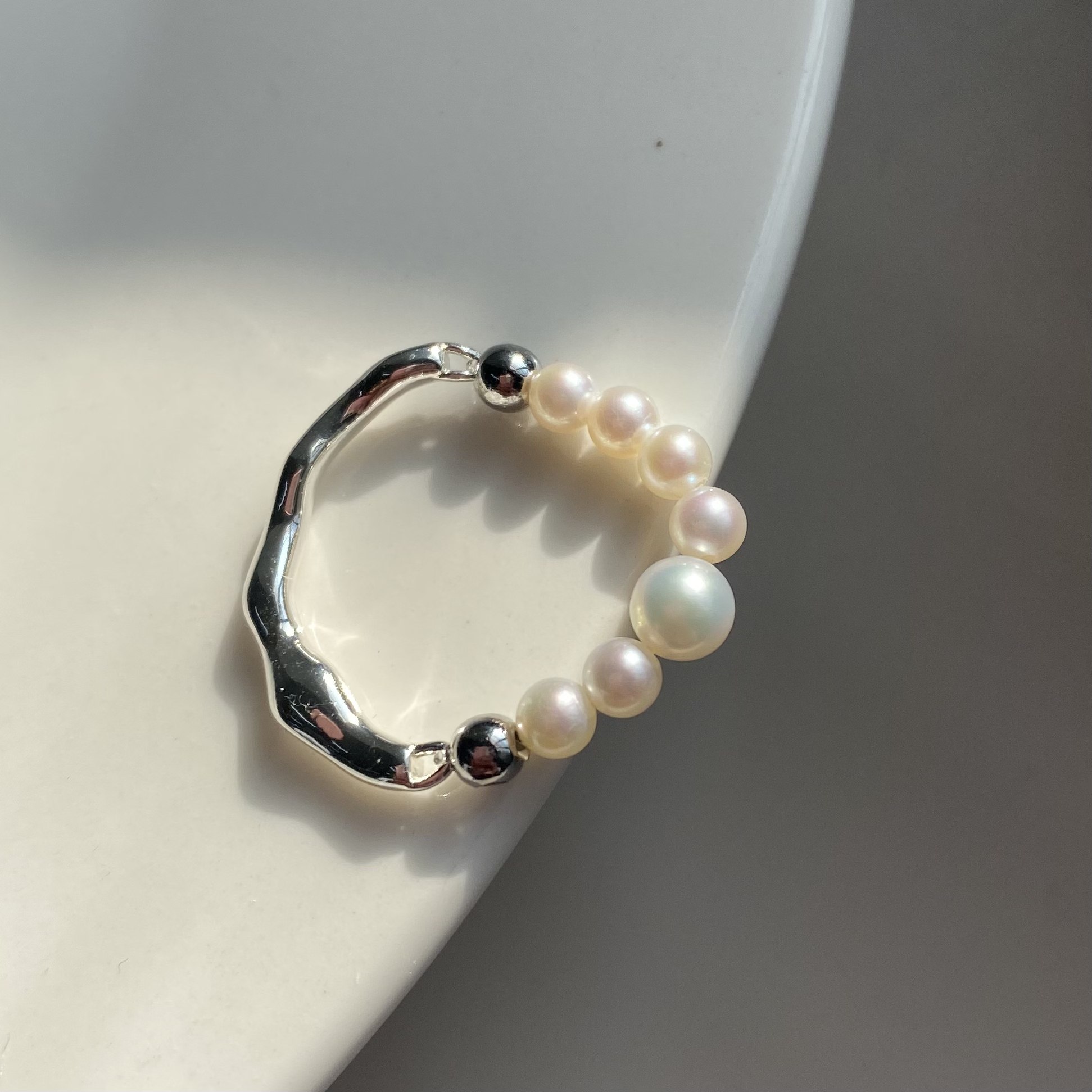 珍氏珠宝天然淡水baby珠戒指女款圆形时尚潮流个性设计弹力绳戒圈,淘宝优惠券,粉丝福利购,淘宝优惠卷