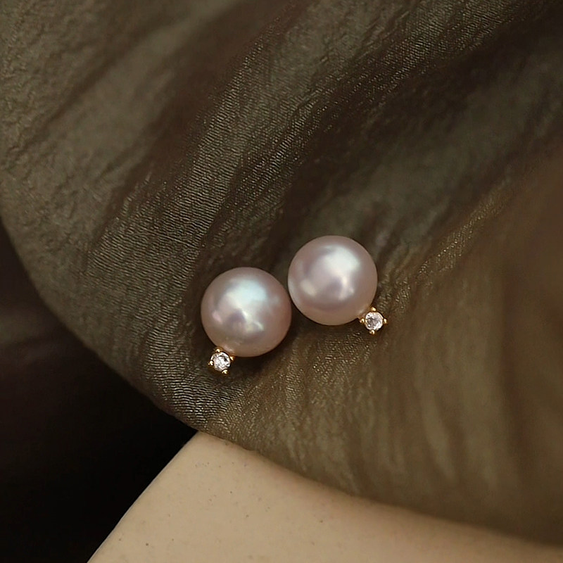 珍氏珠宝天然淡水珍珠耳钉女款 2025新款精致法式小众高级感耳饰,淘宝优惠券,粉丝福利购,淘宝优惠卷