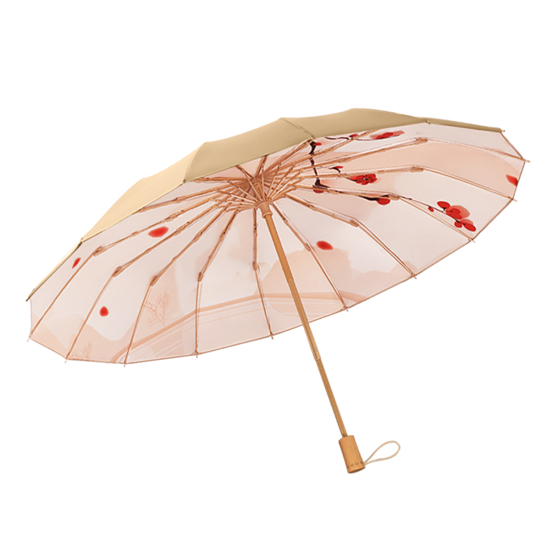 水密码雨伞女生高颜值插画复古伞女晴雨两用遮太阳伞防晒防紫外线