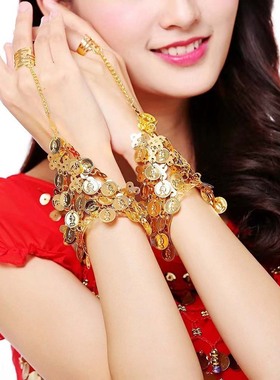 敦煌飞天钱币流苏一体戒指手链