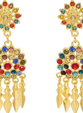 傣族羽毛发簪发饰女流苏耳环