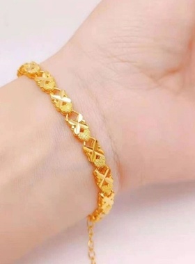 越南沙金女手链 幸运四叶草手链 网红直播百搭时尚气质D批发包邮