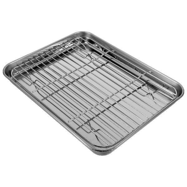 2 Pieces/Set Baking Tray Rectangular Pan with Wire Rack - 图0