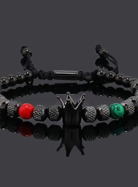 Luxury Crown Charms Man Bracelet Stainless Steel Beads
