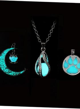 Glow In The Dark Pike Necklace for Women Men Halloween Gift