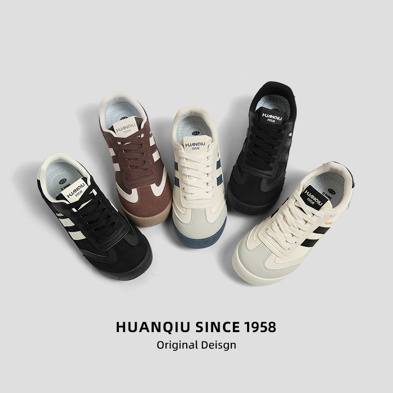 环球黑色德训鞋女2026新款春季复古百搭轻便跑步鞋运动休闲小黑鞋,淘宝优惠券,粉丝福利购,淘宝优惠卷