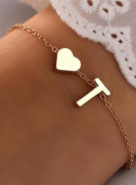 欧美26个英文字母手錬手镯 26 English alphabet bracelet women